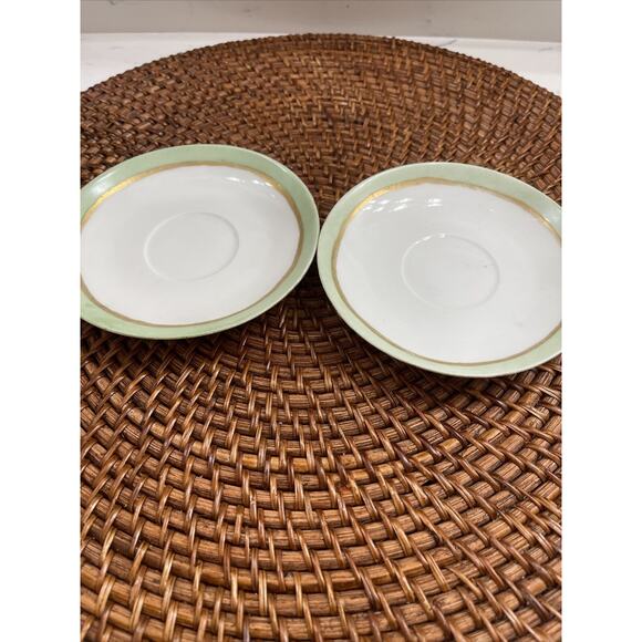 t v limoges france hand paint saucers 2 - Picture 2 of 7